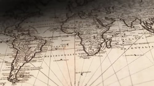 Vintage World Map 3 D