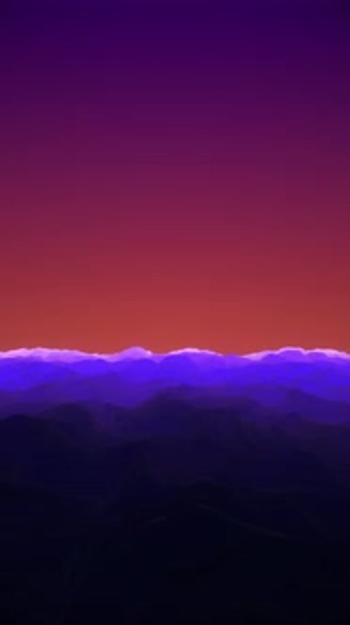 Low Flying Over Wave Seascape Under Stay Sunset Sky Background Loop