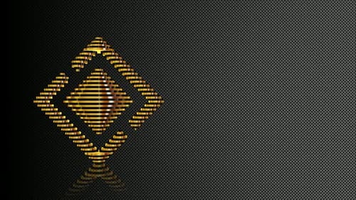 Golden Geometric Abstract Shape Rotation Background