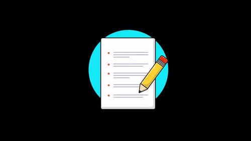 Flat Design Checklist with Animated Pencil
