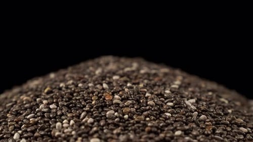 Close Up of Pile of Chia Seeds