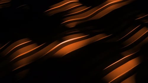 Abstrakte orange Wellenlinien, fließende Animation. 3D-Loop-Animation 4k