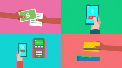 Flat Design Payment Methods Explainer Animation