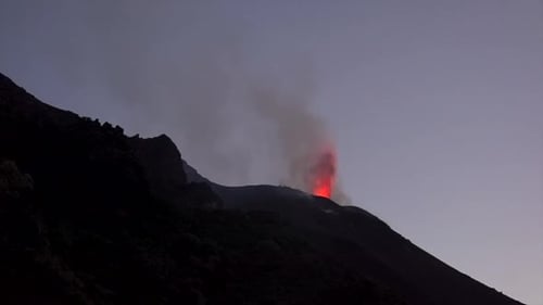 The night of STROMBOLI's eruption,Aeolian islands,Sicily,ITALY
