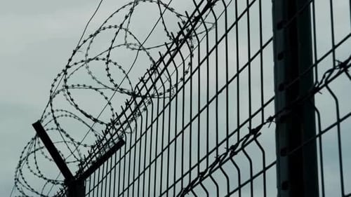 Cinematic And Majestic View Of Security Fence