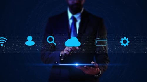 Conceito de computação em nuvem e big data Conectividade 5G de dados digitais e informações futuristas