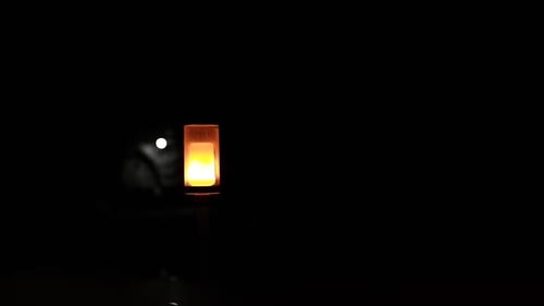 traditional lighting by using fire in the container. fire light for the dark outdoors. unique object