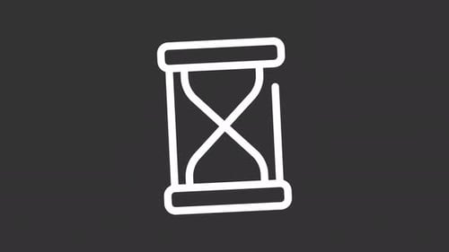 Animation de ligne blanche de l'icône de l'interface utilisateur du sablier tournant