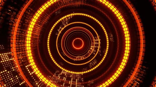 Orange Pulsing Led Tunnel Background Vj Loop In 4K