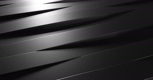 Dynamic Geometric Metallic Ribbons Waving Background