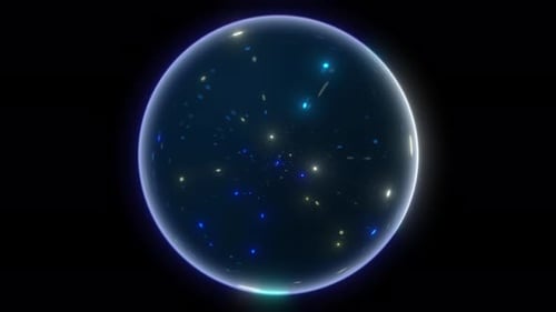 Dynamic Sphere, Abstract Energy Orb with Illuminated Particles