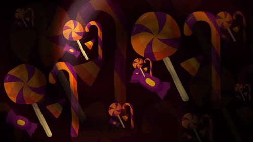 Halloween-Hintergrundschleife mit Süßigkeiten