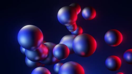 Liquid Luminescence: Iridescent Metaball Symphony - 3D Render Abstract Background