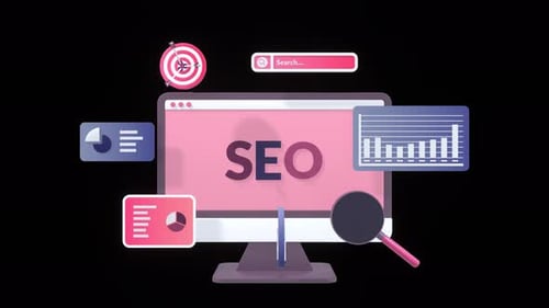Modern 3D SEO Digital Marketing Concepts Animation