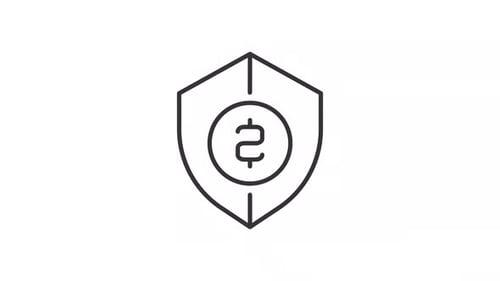 Animated Shield with Dollar Sign Line Icon