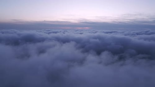 Aerial View of Clouds at Sunrise or Sunset