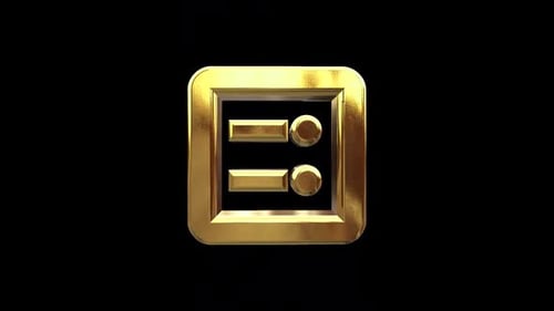 Rotating Golden 3D Equalizer Filter Settings Icon