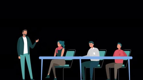 Teacher Teaches Students At University On Alpha Channel 4K