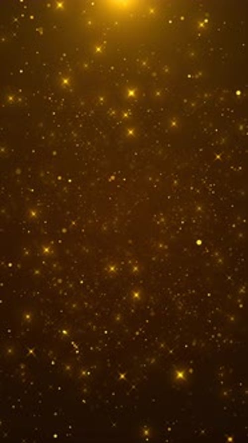 Golden Twinkling Particles Falling Down Animated Background