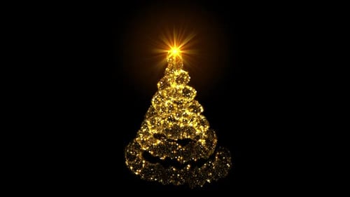 Sparkling Golden Particle Christmas Tree Animation