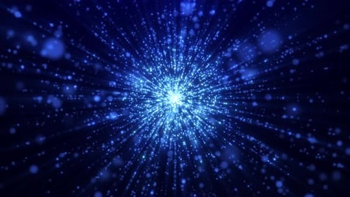 Radiant Blue Particles Light Burst Loop Background