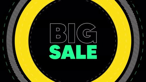 Animated Big Sale Text Reveal in Flat Design Style