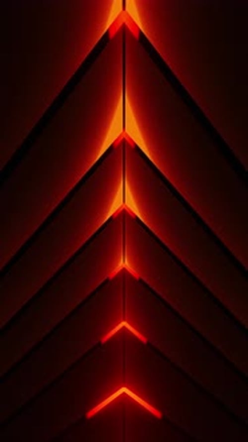 Futuristic Red Glowing Arrows Upward Vertical Movement
