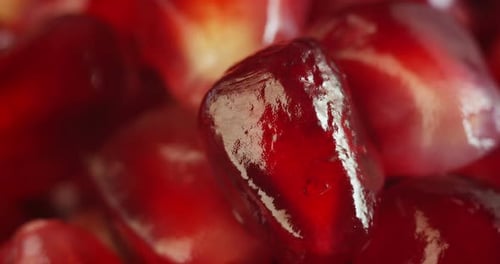 Vibrant Macro View of Fresh Pomegranate Seeds