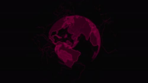 Futuristic Digital Globe Rotation for Technology and Global Concepts