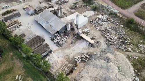 aerial concrete factory