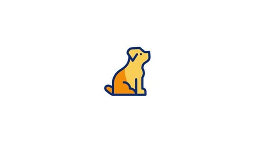 Animated Modern Dog Sniffing Icon
