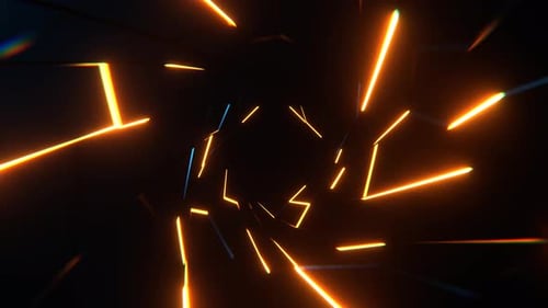 Blue And Orange Chaotic Abstract Strobe Neon Flow Background Vj Loop I 4K