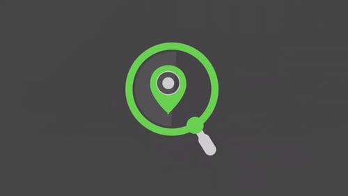 Location Pin Search Animation with Magnifying Glass