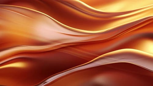 Abstract Fluid Golden Waves Motion Background