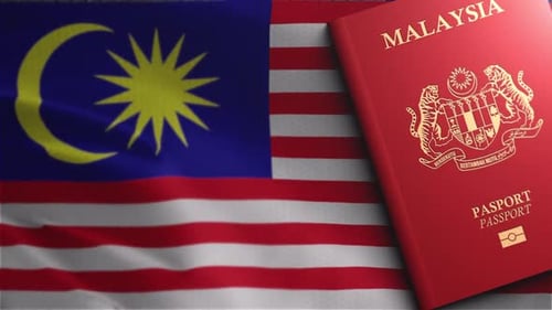 Malaysia Passport And Malaysia Flag