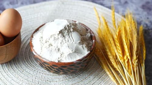 Baking Ingredients: Flour, Eggs, and Wheat