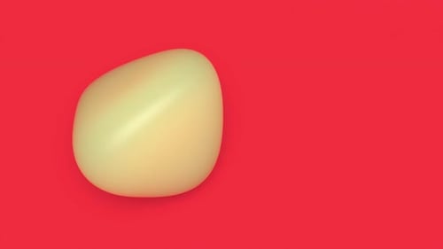 Metaball abstracto de objetos blandos sobre fondo rojo capaz de girar sin fin