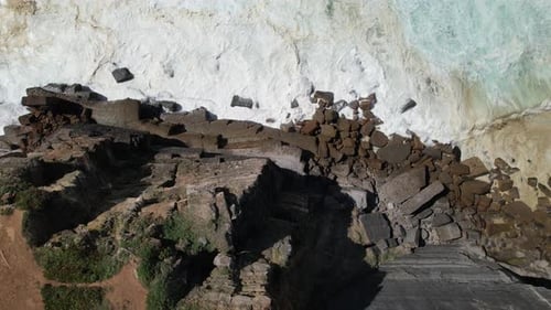 Cliff Rocks and Sea Waves