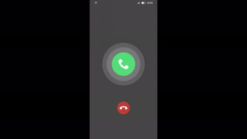 Mobile Incoming Call UI Interface with Timer and Buttons Animation