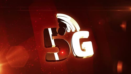 5G mobile wireless network technology metal shine symbol