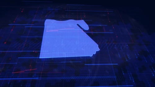 Futuristic Digital Map of Egypt Tech Display