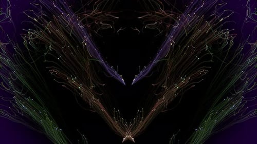 Abstract Glowing Organic Particle Trails Symmetrical Background