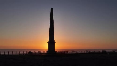 Vue aérienne de l'Obélisque de Angeiras, Portugal.