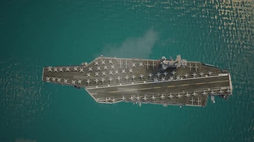 Aircraft Carrier Warship Battleship In The Ocean Navy