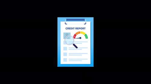 Flat Design Credit Report Analysis Animation