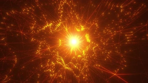 Abstract Futuristic Glowing Particle Network Background Loop