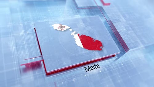 Malta Map Flag Graphic Broadcast News Element