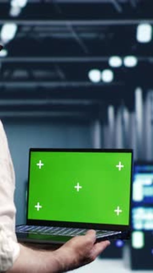 Vertical Mockup Laptop in Server Hub