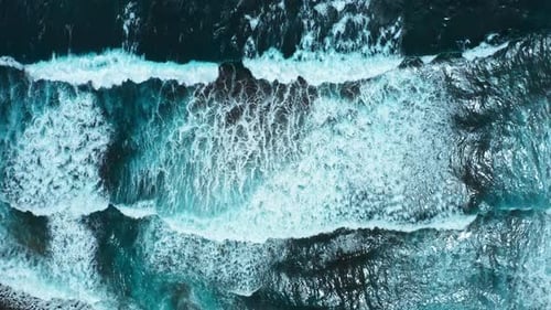 Ocean Waves Rolling On Shoreline