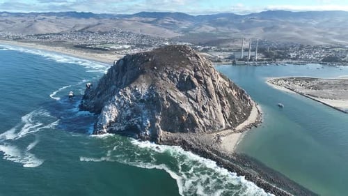 Morro Rock at Morro Bay in California United States.